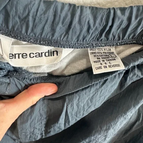 Pierre Cardin 90s White Blue & Gray Nylon Windbreaker Jacket & Pants Track Suit